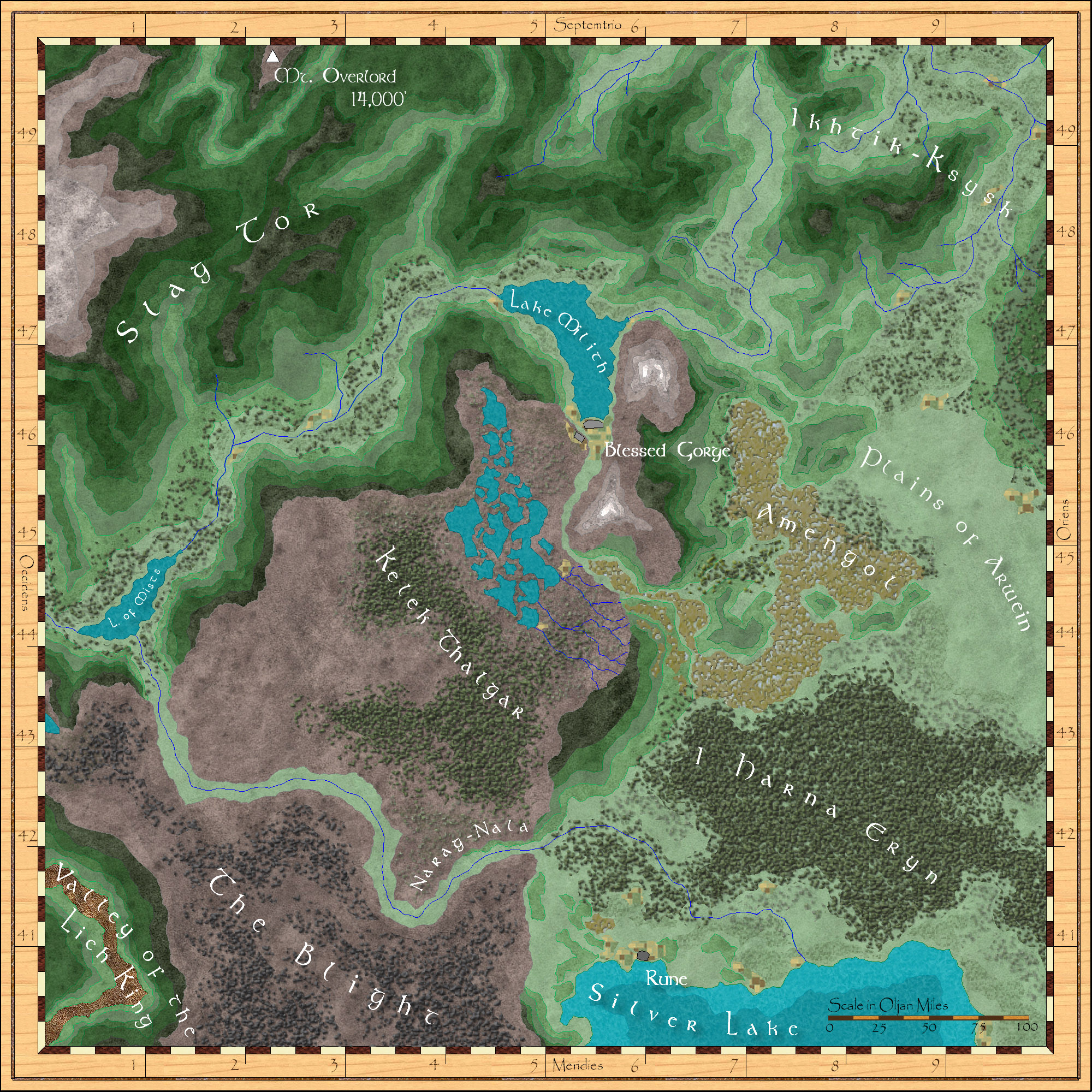 Natalya's Blessed Gorge and Shadow Vale map